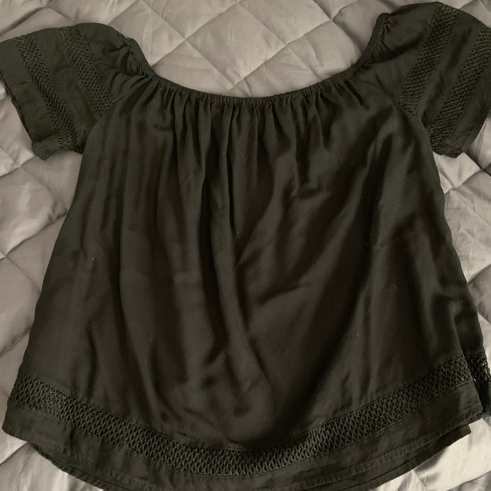 Black off the shoulder top